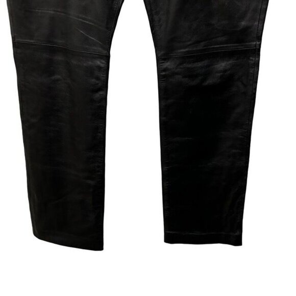 GAP Vintage Y2K Womens Black 100% Leather Bootcut Pans Size 12 Full Lined - Picture 4 of 9